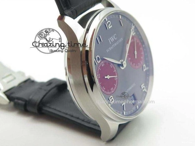 MIROTIME 0120 Portuguese Real PR IW500126 ZF 1:1 Best Edition Grey Red Dial On Black Leather Strap A52010 V Resilient 7333